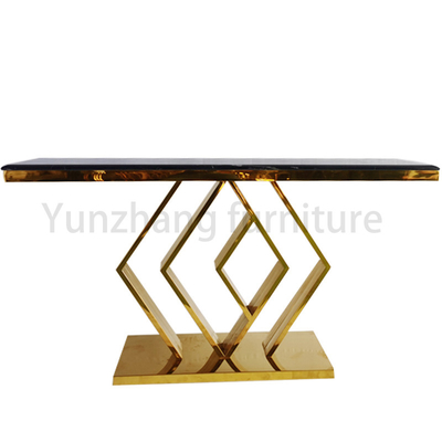 Base de mármore de Diamond Shaped Unique Stainless Steel da tabela de console da sala de visitas da bancada