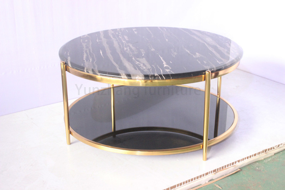 Base de aço inoxidável da tabela do centro da cor 60cm do ouro para o escritório domiciliário