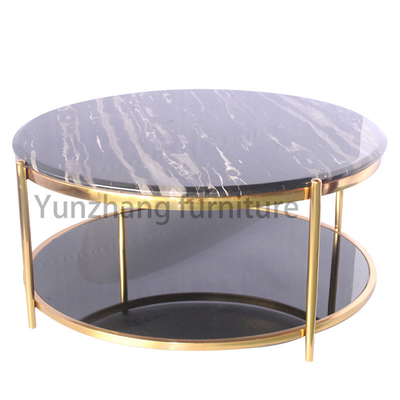 Mesa de centro do centro da dupla camada, grupo de aço inoxidável da tabela da sala de visitas 201