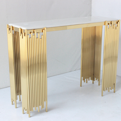 Consola de estilo tubo Decoração de mesa de mesa com cor dourada
