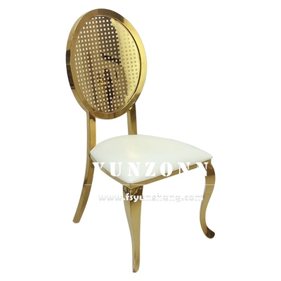 Desenho em empilhadeira Luxury Gold Chair de aço inoxidável para eventos de casamento Aluguel de sala de festas