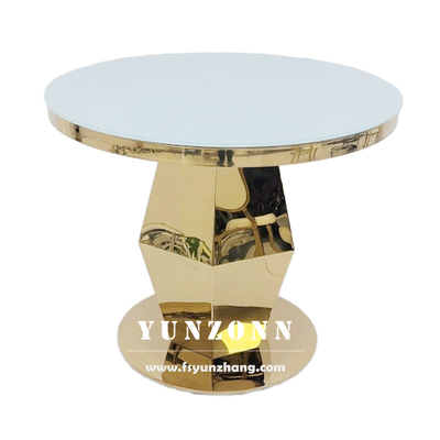 Golden Wedding Round Cake Stand Stainless Steel Nodern Cake Table