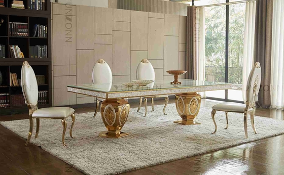 Mesa de jantar nobre luxuosa do teste padrão das tabelas de banquete do casamento da atmosfera com 10-12 Seaters
