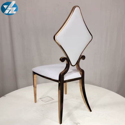Branco luxuoso do OEM de 50X55X107 SS Diamond Wedding Golden Dining Chair
