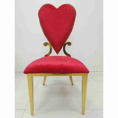A cadeira vermelha do banquete do casamento do coração do pôquer cobre a mobília da sala de jantar do coxim de veludo