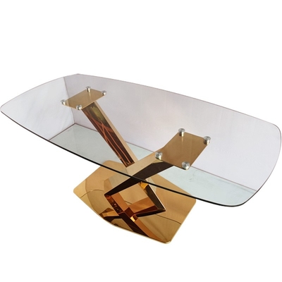 Grupo luxuoso da mesa de jantar da tabela de mármore moderna de aço inoxidável da sala de jantar do quadro