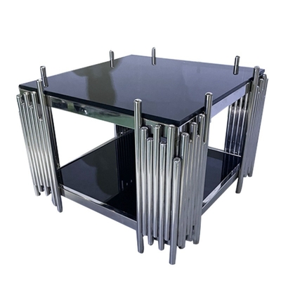 Mobiliário de vidro moderno de luxo mesa de chá elegante comprimento 50cm para decoração doméstica