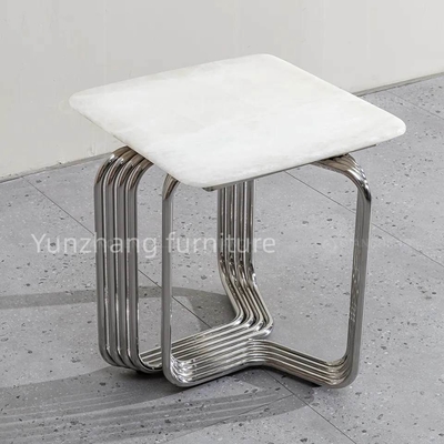 Apartamento pequeno do balcão da sala de Sofa Coffee Table For Living da tabela quadrada do lado da tubulação de aço