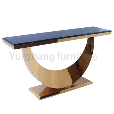 Mesa de console de coleção simples com mármore preto para sala de estar