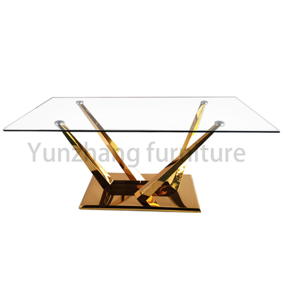 Meridian Furniture Mesa de jantar moderna de vidro com base de vidro e metal