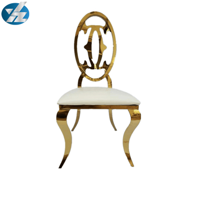 Cadeira de jantar de design moderno Mobiliário de banquete Ouro Metal