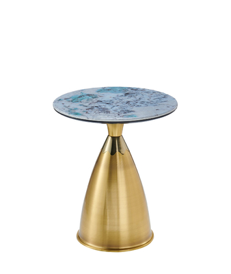 Mesa central de vidro moderna de aço inoxidável estendível temperada mesa de café giratória dourada móveis de sala de estar