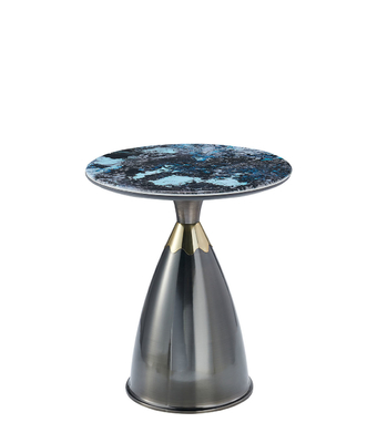 Mesa central de vidro moderna de aço inoxidável estendível temperada mesa de café giratória dourada móveis de sala de estar