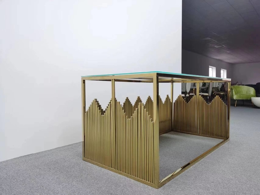 Novo modelo Rectangular de Aço Inoxidável Festa Evento Mesa de Casamento de Ouro