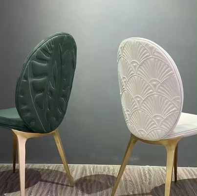 Cadeiras de hotel modernas minimalistas de luxo designers casa encosto de aço inoxidável folhas cadeira de jantar