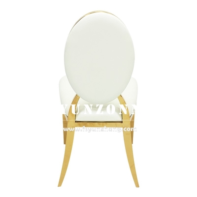 Recepção do hotel Cadeira de metal em aço inoxidável T-Gold Banquetes empilháveis Assentos de almofada de veludo nórdico Cadeiras de casamento
