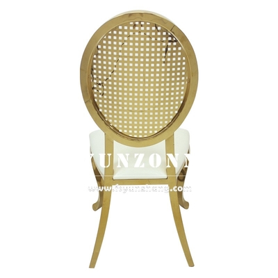Desenho em empilhadeira Luxury Gold Chair de aço inoxidável para eventos de casamento Aluguel de sala de festas