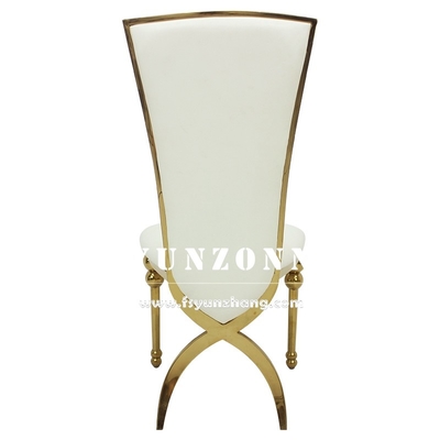 Cadeiras luxuosas grandes do casamento para os pés de Chair Cross Back dos noivos