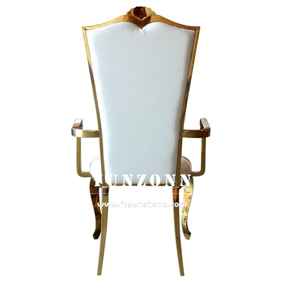 Cadeira de banquete de casamento forte e elegante com moldura dourada para recepção e eventos