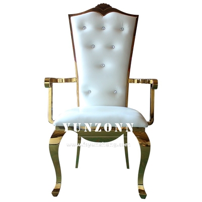Cadeira de banquete de casamento forte e elegante com moldura dourada para recepção e eventos