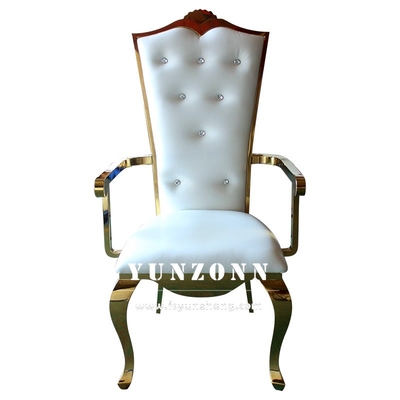 Cadeira de banquete de casamento forte e elegante com moldura dourada para recepção e eventos