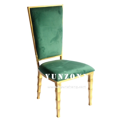 Cadeira de banquete de hotel de forma de bambu única Cadeira de casamento de aço inoxidável de ouro para aluguel de festas
