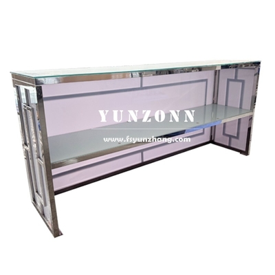Hotel Furniture Modern Fashion Design Wine Bar Table Silver Event Party High Bar Counter