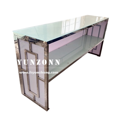 Hotel Furniture Modern Fashion Design Wine Bar Table Silver Event Party High Bar Counter