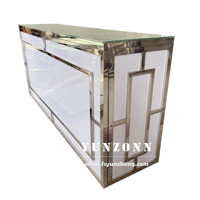 Hotel Furniture Modern Fashion Design Wine Bar Table Silver Event Party High Bar Counter