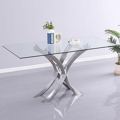 Mesa de jantar 201ss superior de vidro contemporânea para a casa e o hotel