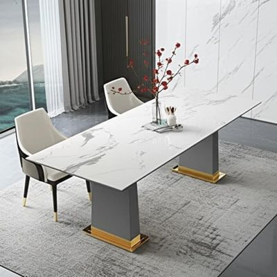 Mármore material superior moderno luxuoso de aço inoxidável das mesas de jantar