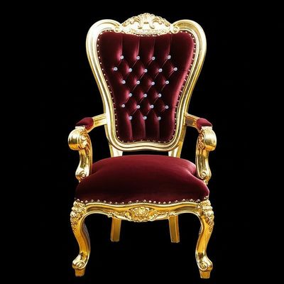 Luxo Quadro de aço inoxidável dourado Cadeira de convidados Trono Hotel Refeição Tecido Cadeira de casamento