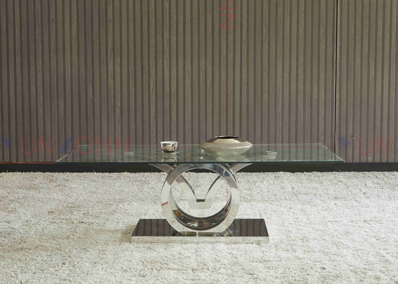 A mesa de jantar de vidro pequena retangular moderna ajustou 4 8 6 Seater abaixo de 10000