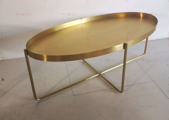 Mesa de centro lateral D60xH50cm 201 da tabela de chá do metal dourado de aço inoxidável