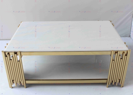 Mesa de centro lateral D60xH50cm 201 da tabela de chá do metal dourado de aço inoxidável