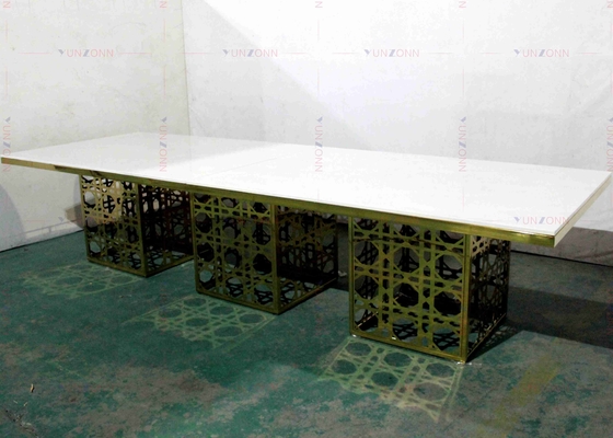OEM resistente grande luxuoso moderno do MDF da mesa de jantar do estilo do banquete 4000X1200X750mm