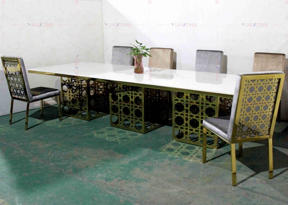 OEM resistente grande luxuoso moderno do MDF da mesa de jantar do estilo do banquete 4000X1200X750mm