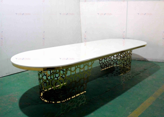 OEM resistente grande luxuoso moderno do MDF da mesa de jantar do estilo do banquete 4000X1200X750mm