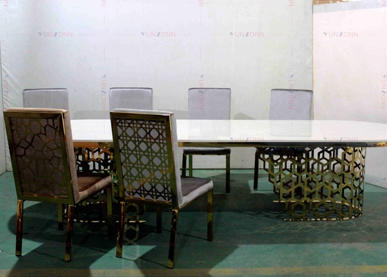 OEM resistente grande luxuoso moderno do MDF da mesa de jantar do estilo do banquete 4000X1200X750mm