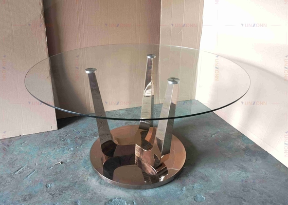 Os SS baseiam mesas de jantar modernas luxuosas anotam a mesa de jantar de vidro ajustada para 4