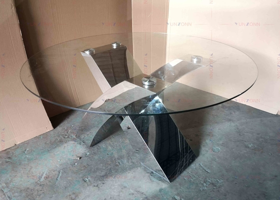 Os SS baseiam mesas de jantar modernas luxuosas anotam a mesa de jantar de vidro ajustada para 4