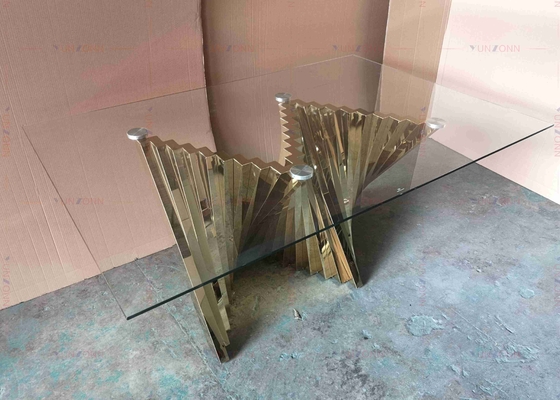 Os SS baseiam mesas de jantar modernas luxuosas anotam a mesa de jantar de vidro ajustada para 4