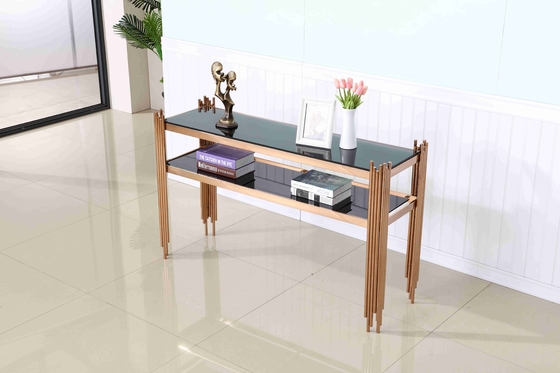 Tabela de console de aço inoxidável superior de mármore luxuosa da sala de visitas do canto do corredor da base decorativa