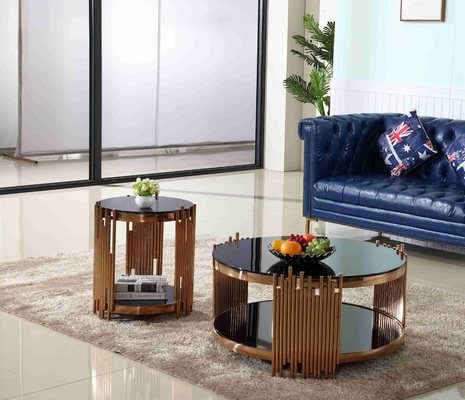 A mesa de centro à moda luxuosa moderna do círculo do ouro da tabela de chá ajustou a mobília da sala de visitas