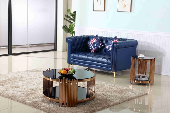 A mesa de centro à moda luxuosa moderna do círculo do ouro da tabela de chá ajustou a mobília da sala de visitas