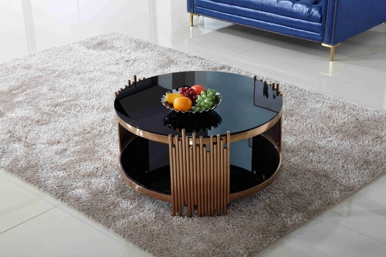A mesa de centro à moda luxuosa moderna do círculo do ouro da tabela de chá ajustou a mobília da sala de visitas