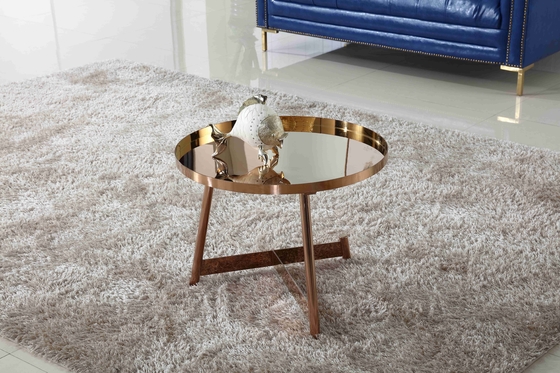 Mesa de centro de brilho de aço inoxidável interior em volta de Rose Gold Living Room Furniture
