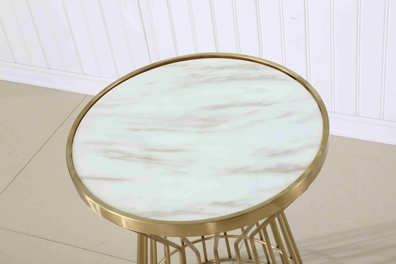 Tabela de aço inoxidável dourada luxuosa do bolo do espelho do casamento para a decoração do evento
