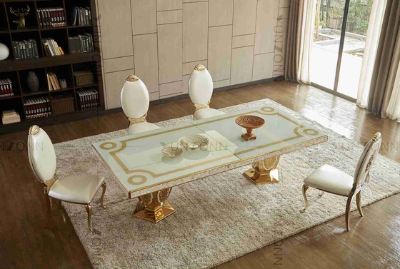 Mesa de jantar nobre luxuosa do teste padrão das tabelas de banquete do casamento da atmosfera com 10-12 Seaters