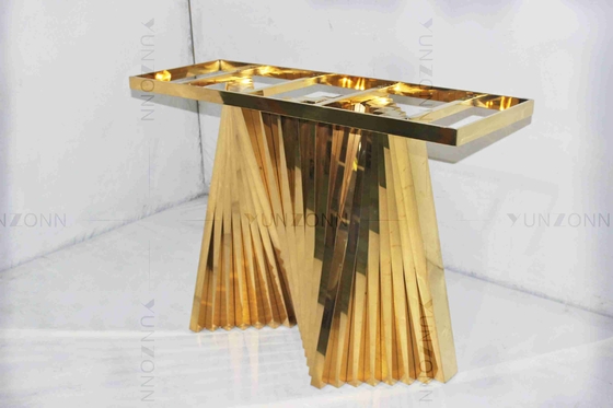 Tabela lateral chapeada do teste padrão da saída ouro de mármore oco que cinzela armários de armazenamento do projeto